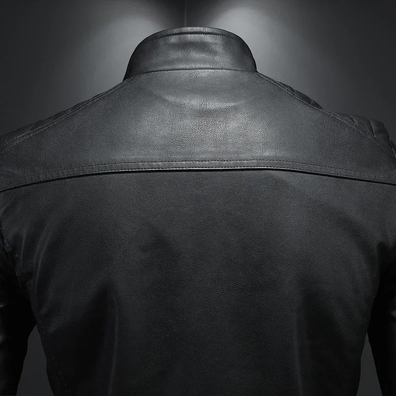 Francisco Leather Vest with Stand Collar