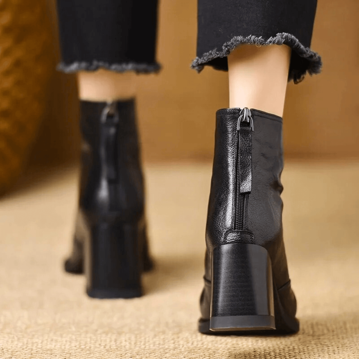 Jessica Luxury Mid-Heel Ankle Boots
