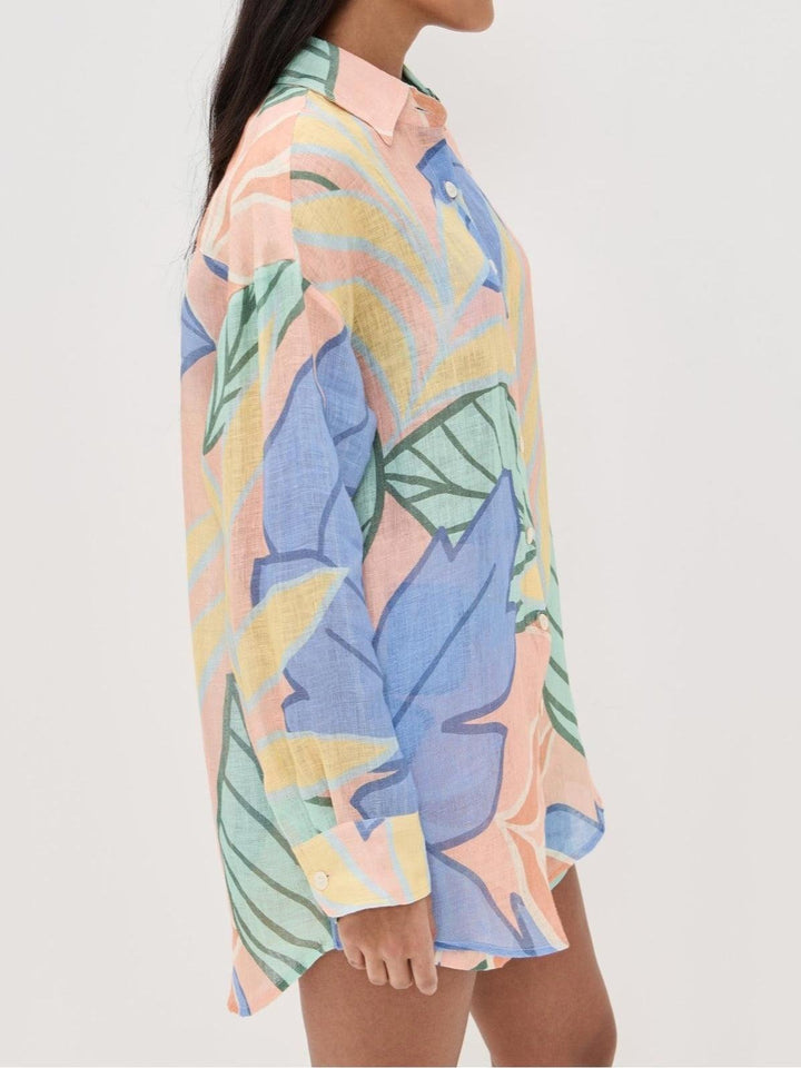 Amandine™ | Tropical Leaf Printed Short Set