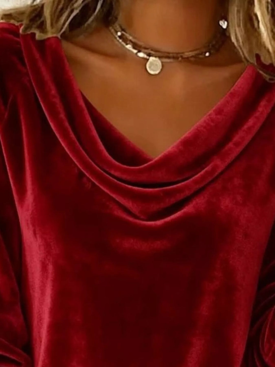 Sienna Elegant Velvet Cowl Neck Top