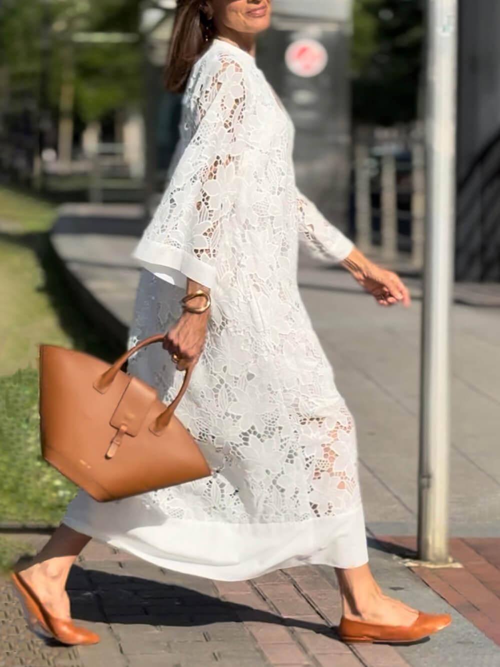 Willow™ | Beach Glam Flower V-Neck Midi Dress
