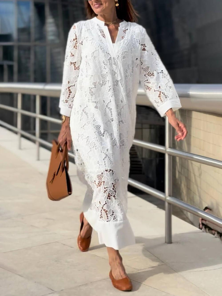 Willow™ | Beach Glam Flower V-Neck Midi Dress
