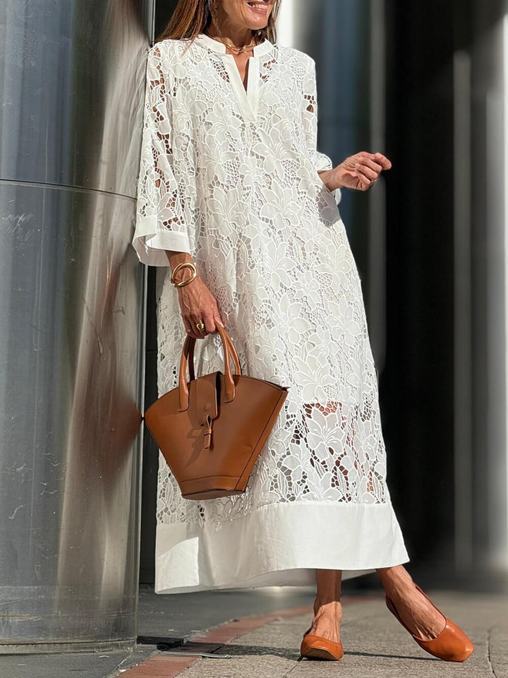 Willow™ | Beach Glam Flower V-Neck Midi Dress