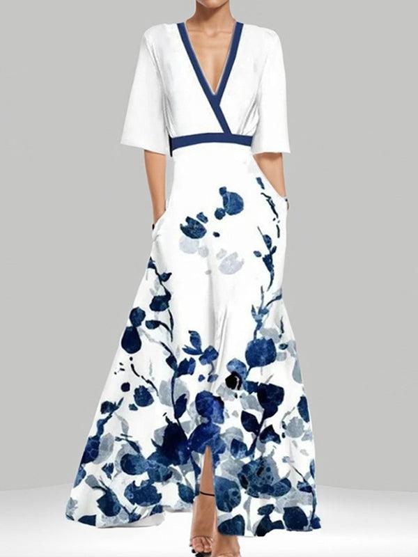 Lea™ | Seaside Glam Elegant Mid Sleeve Maxi Dress Ensemble