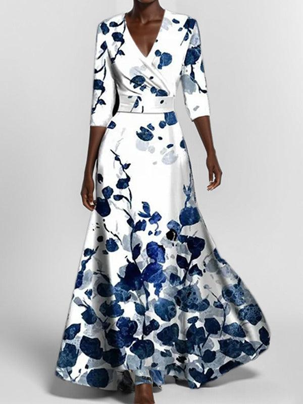 Lea™ | Seaside Glam Elegant Mid Sleeve Maxi Dress Ensemble