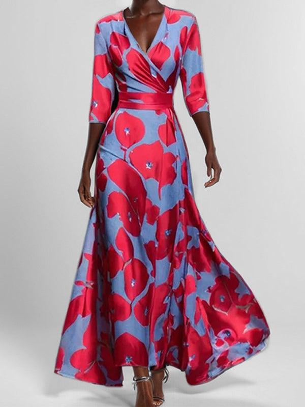 Lea™ | Seaside Glam Elegant Mid Sleeve Maxi Dress Ensemble