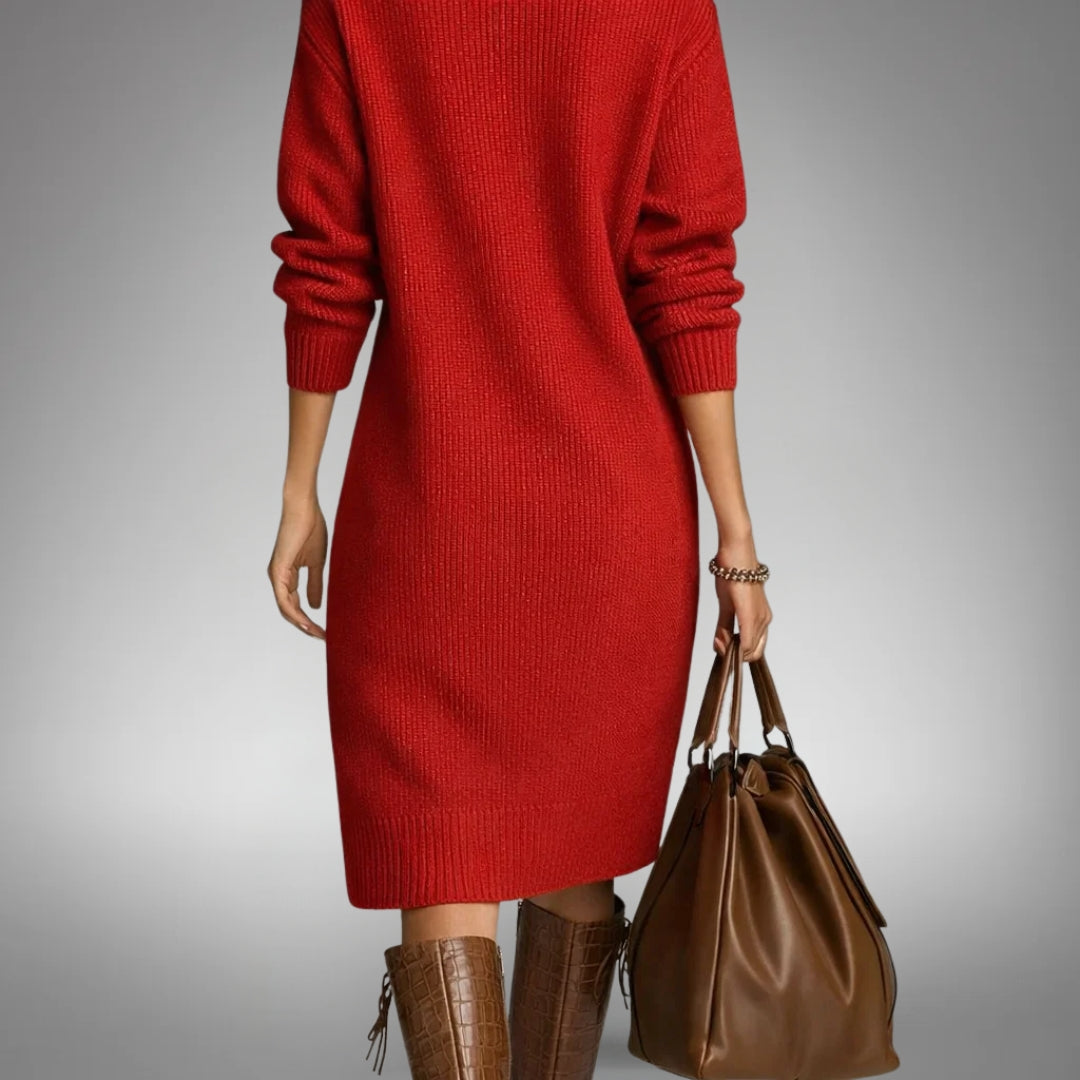 Kaia Wool Mix Knit Polo Dress
