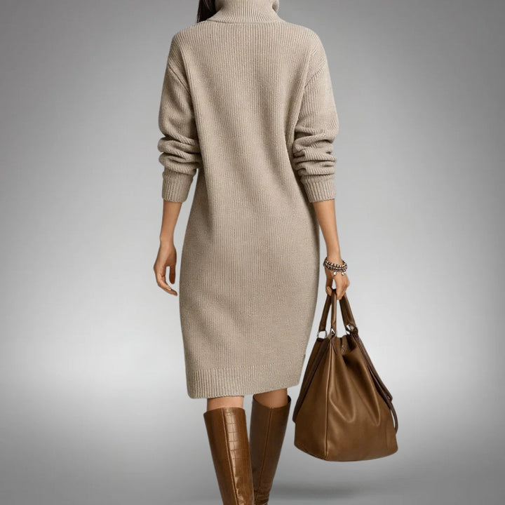 Kaia Wool Mix Knit Polo Dress