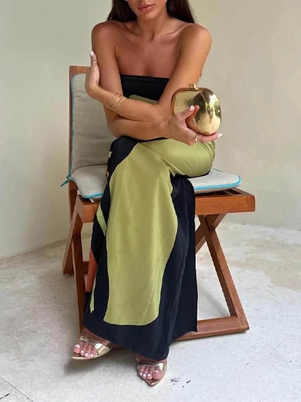 Joan™ | Coastal Chic Strapless Printed Maxi Party Dress