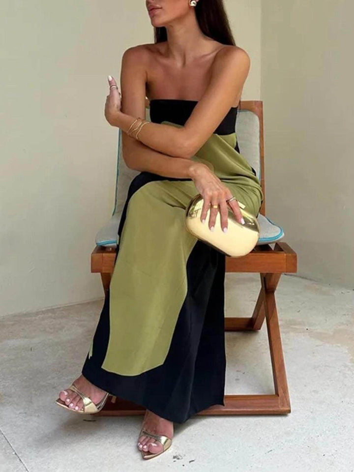 Joan™ | Coastal Chic Strapless Printed Maxi Party Dress