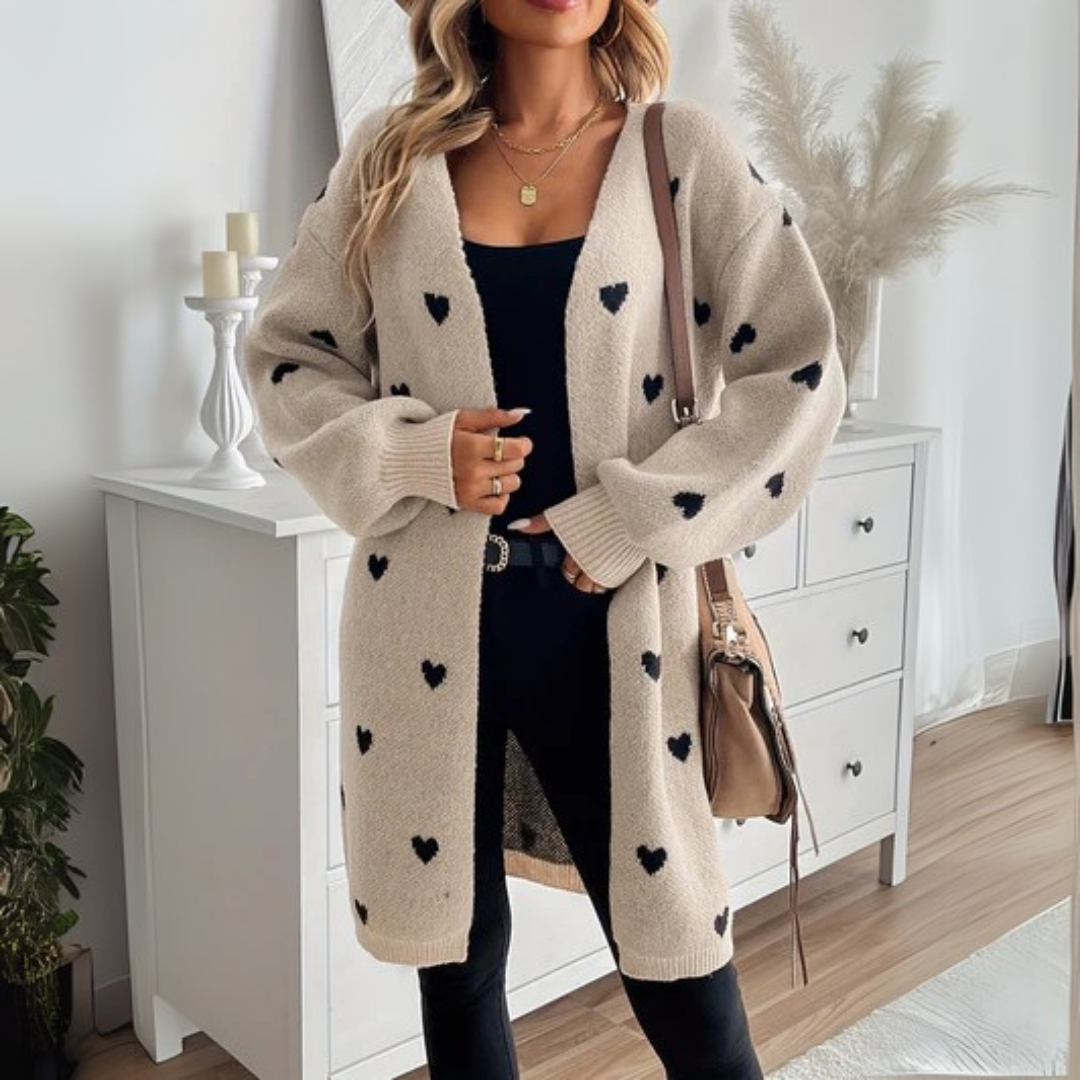 Julia Cardigan with hearts