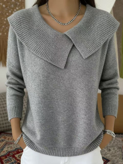 Alyssa Warm Sweater with Soft Collar