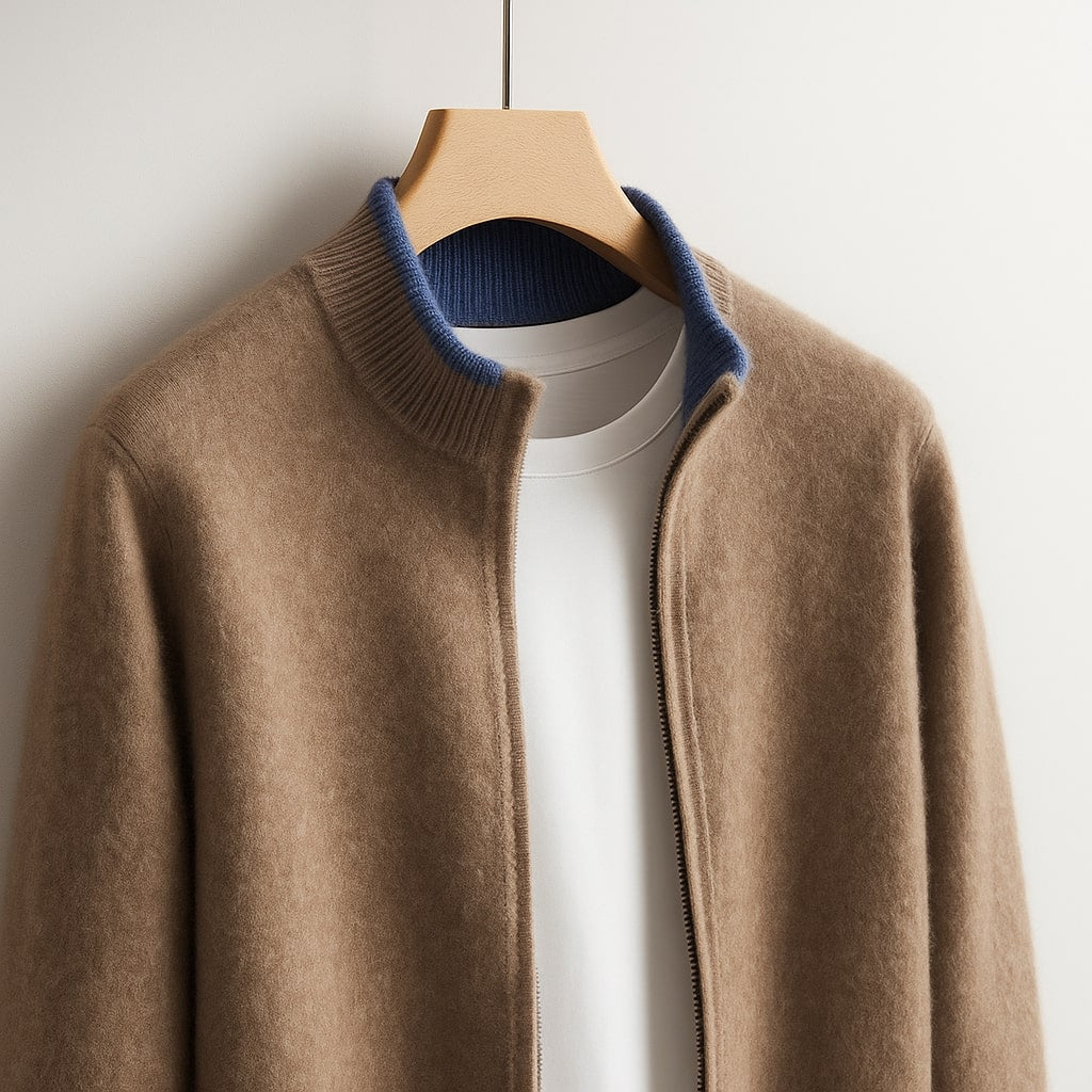 Harvey™ | Elegant Wool Zip Cardigan