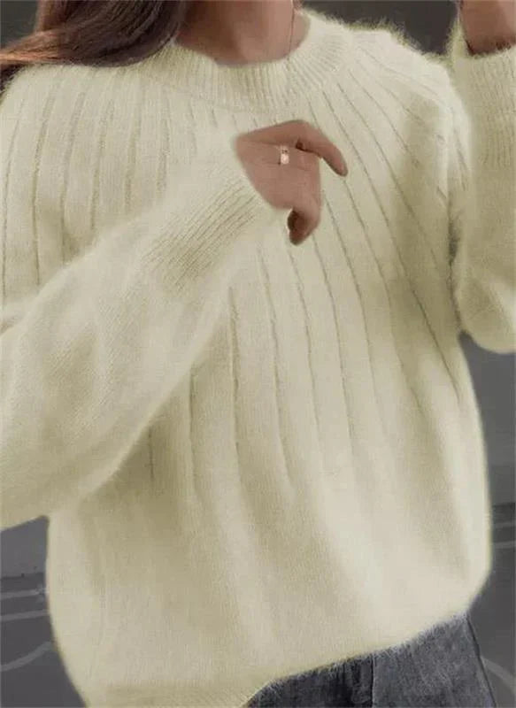 Caitlyn Stylish Ribbed Knit Sweater