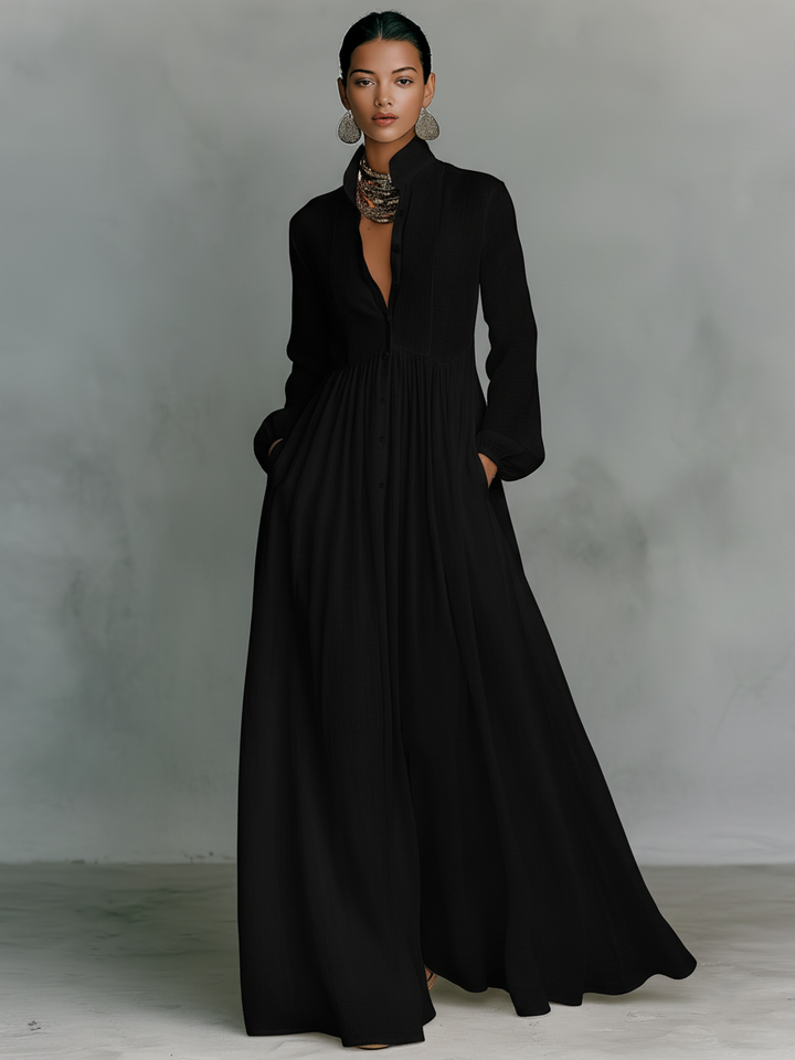 Madeleine Linen Blend Patchwork Maxi Dress