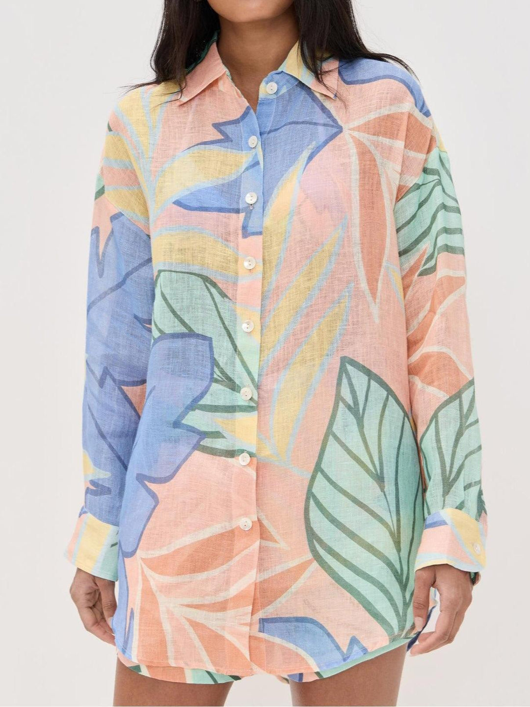 Amandine™ | Tropical Leaf Printed Short Set
