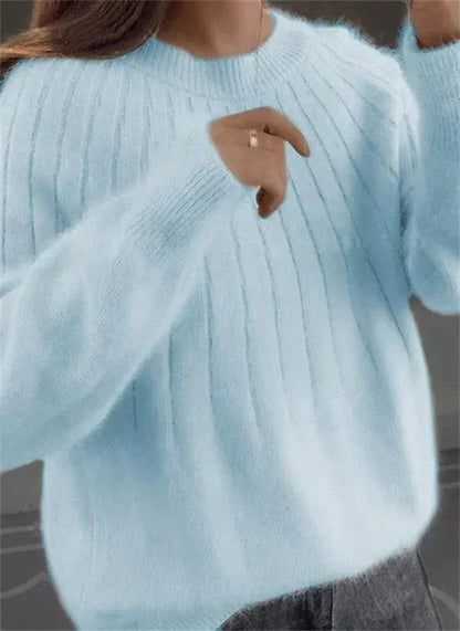 Caitlyn Stylish Ribbed Knit Sweater