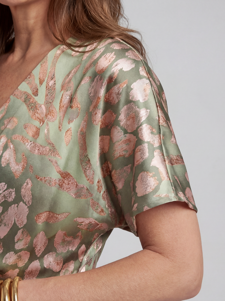 Odette Print Waist Midi Dress