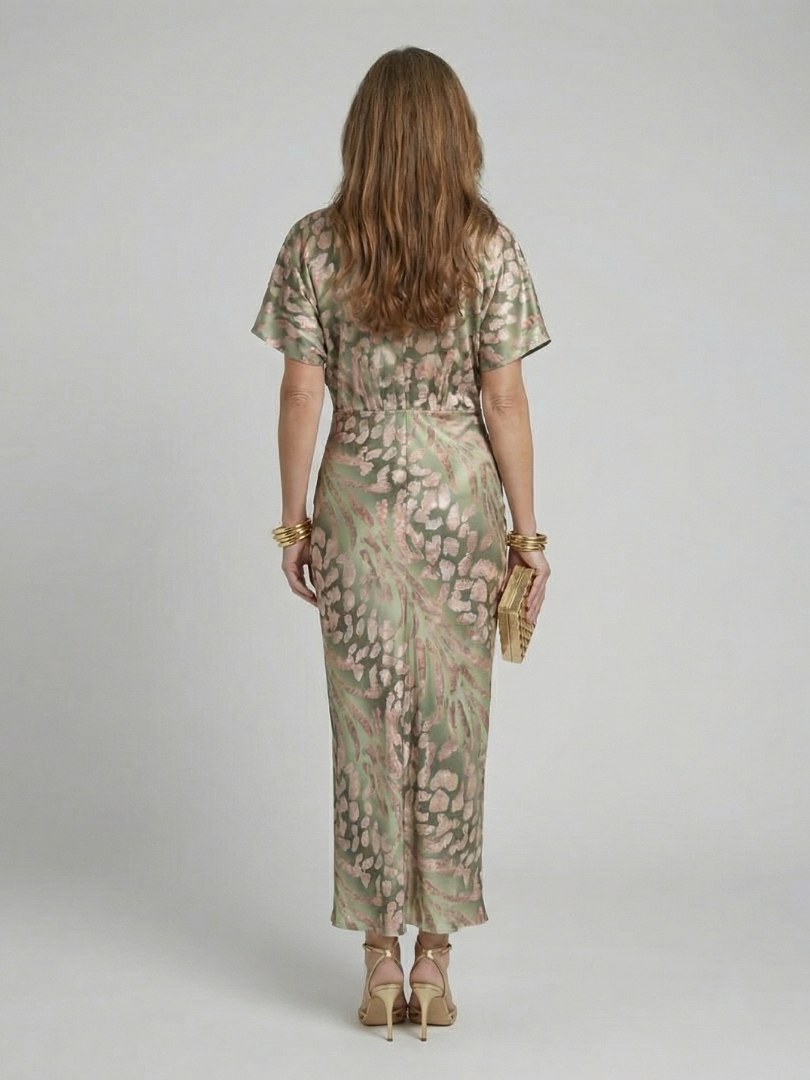 Odette Print Waist Midi Dress