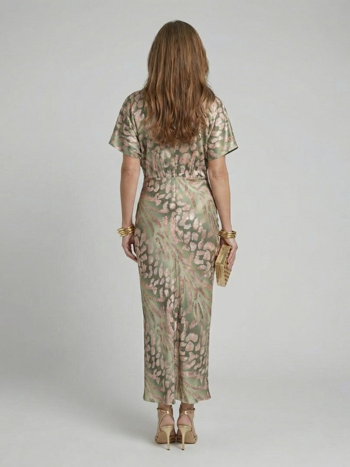 Odette Print Waist Midi Dress