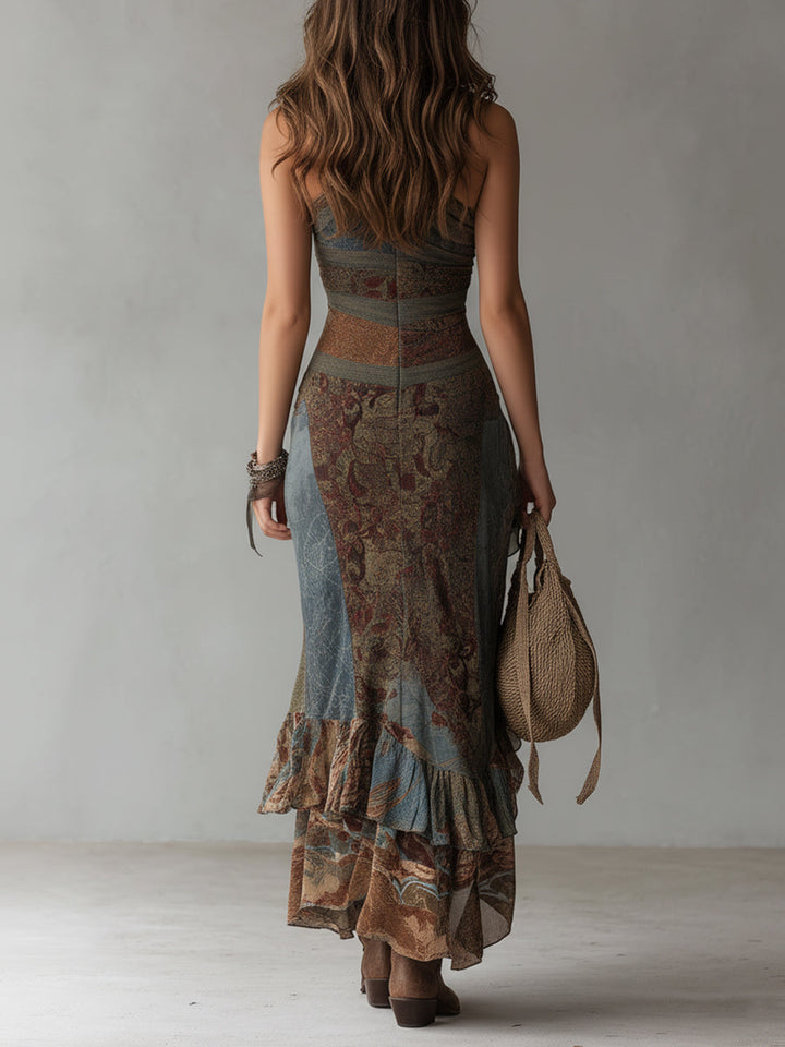 Truus™ | Vintage Floral Maxi Dress
