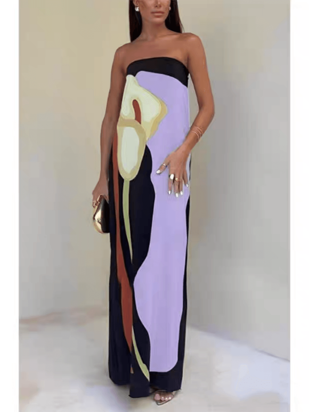Joan™ | Coastal Chic Strapless Printed Maxi Party Dress
