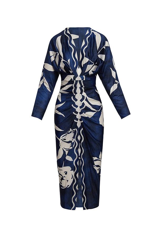 Eva™ | Sun Escape Unique Print Dolman Midi Dress