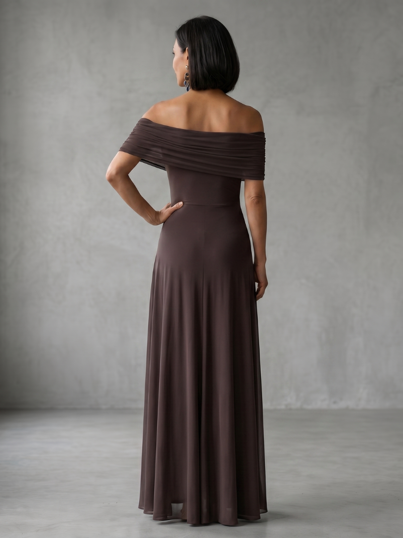 Colette Off Shoulder Draped Midi Dress