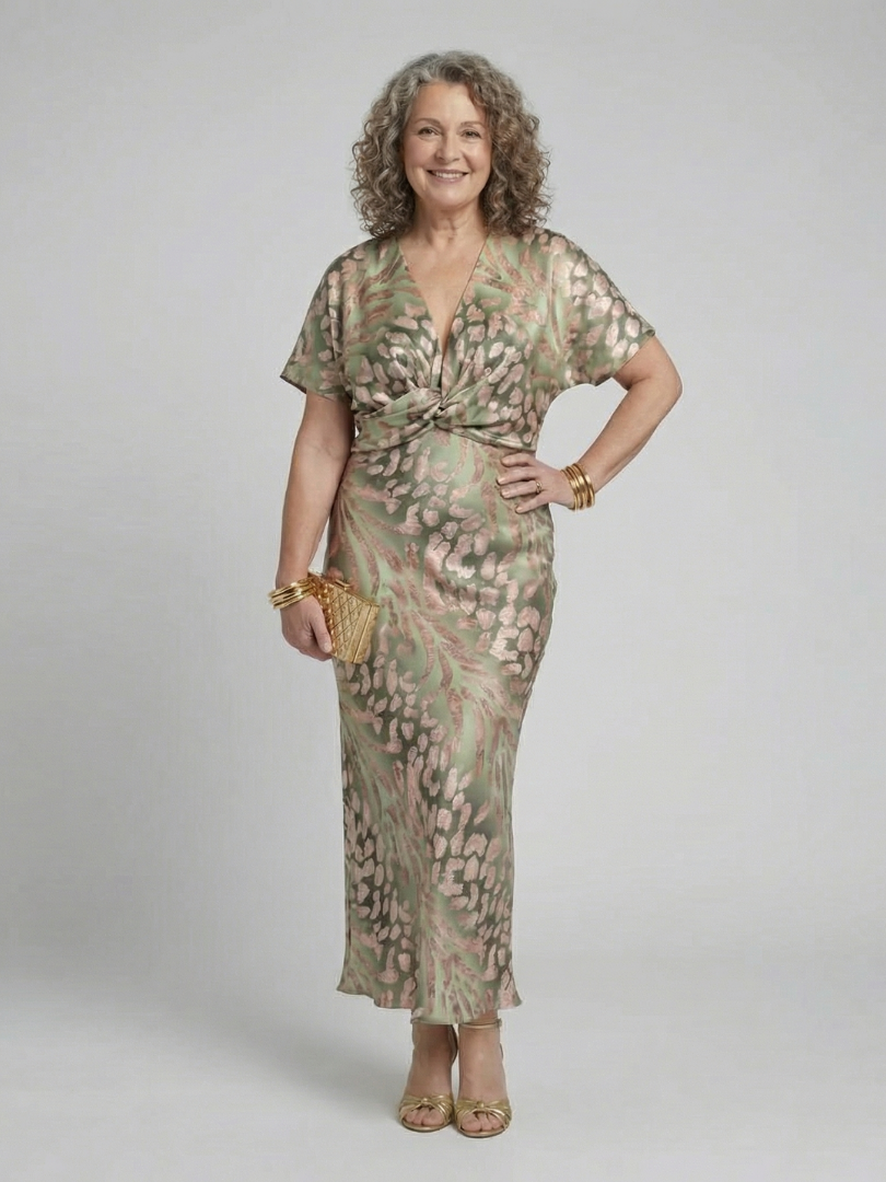 Odette Print Waist Midi Dress