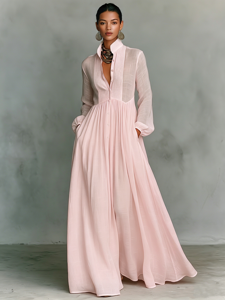 Madeleine Linen Blend Patchwork Maxi Dress