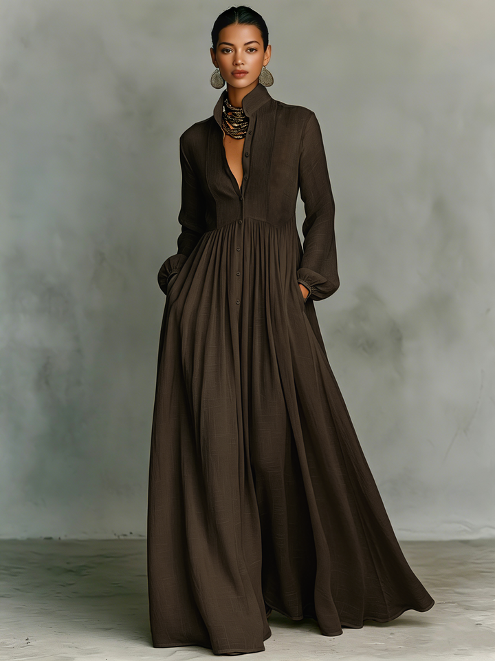 Madeleine Linen Blend Patchwork Maxi Dress