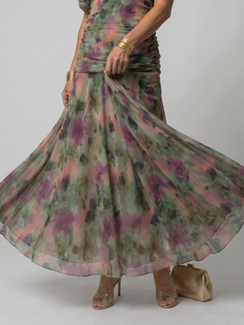 Vivienne Off Shoulder Flow Midi Dress