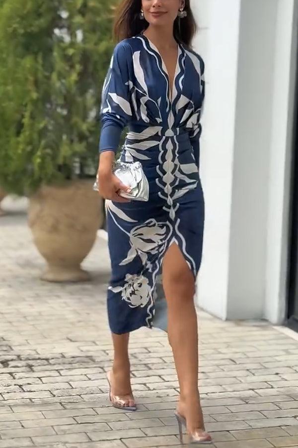 Eva™ | Sun Escape Unique Print Dolman Midi Dress