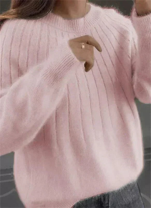 Caitlyn Stylish Ribbed Knit Sweater