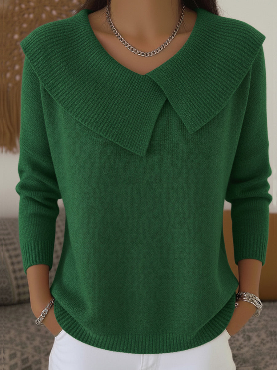 Alyssa Warm Sweater with Soft Collar