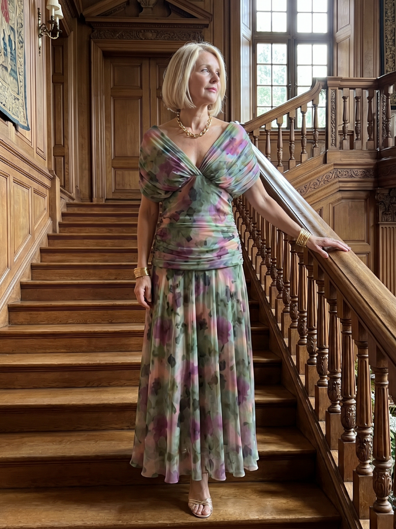 Vivienne Off Shoulder Flow Midi Dress