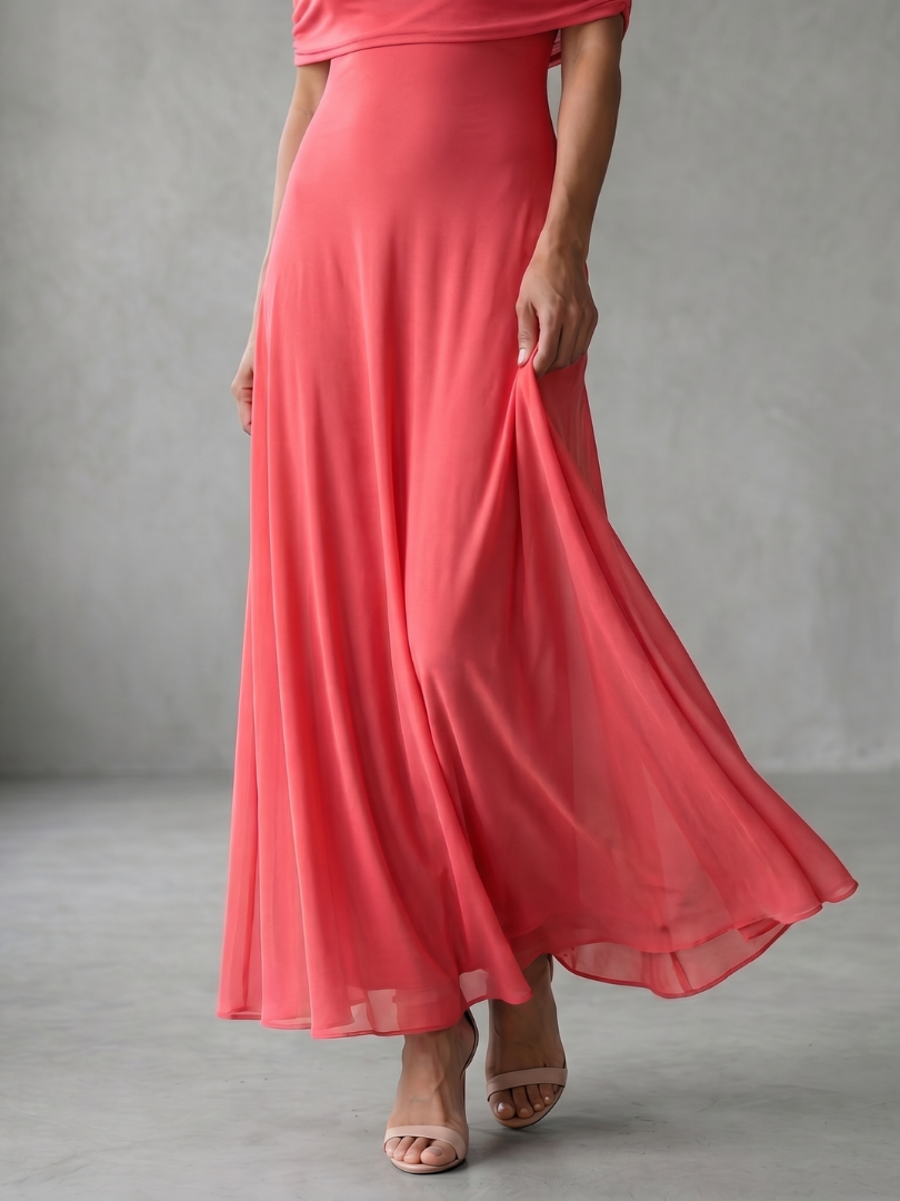 Colette Off Shoulder Draped Midi Dress