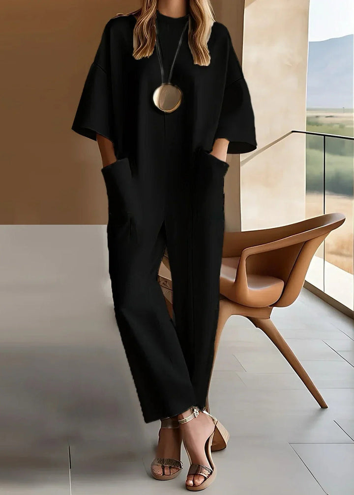 Indie Elegant Short-Sleeve Jumpsuit