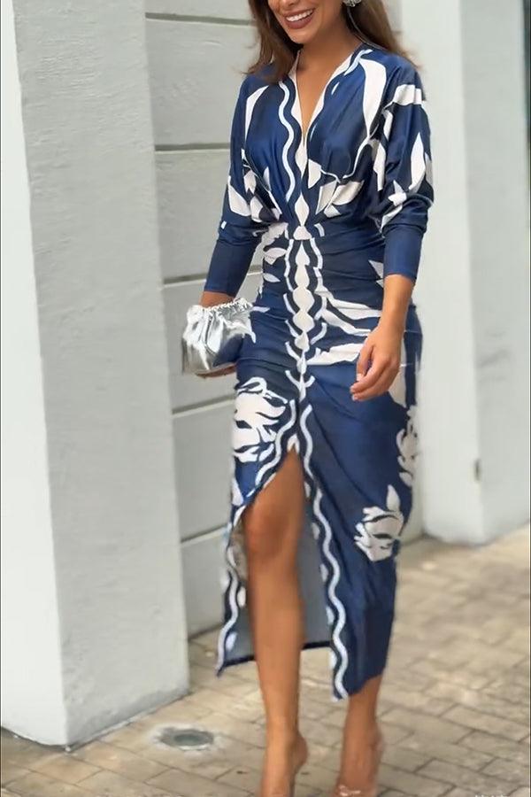 Eva™ | Sun Escape Unique Print Dolman Midi Dress