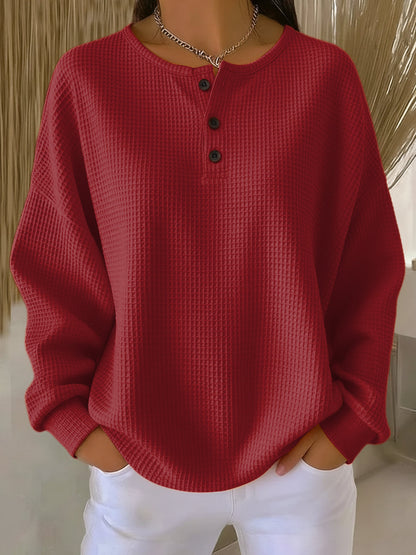 Mirthe Gegolfde Henley Sweater