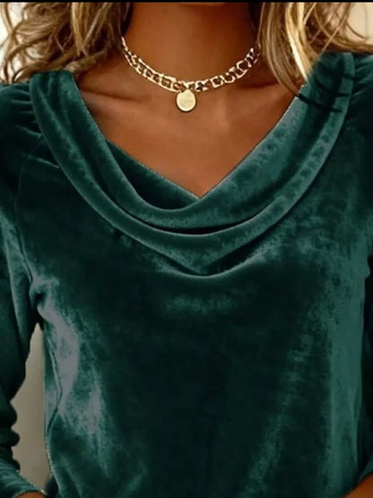 Sienna Elegant Velvet Cowl Neck Top