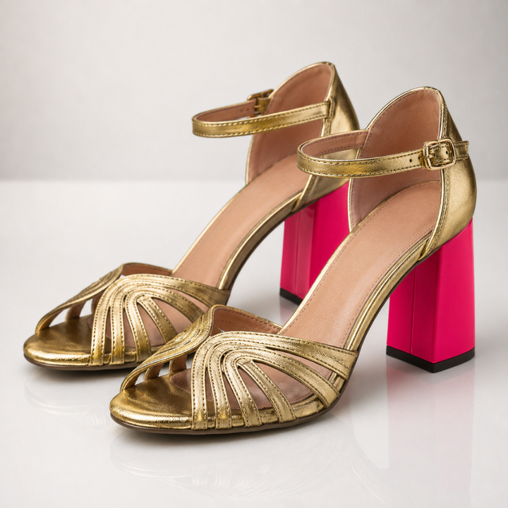 Bianca Classic Sandals with Gold Strap
