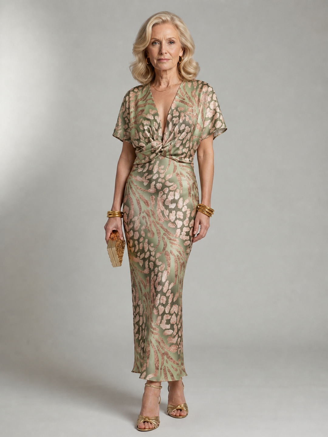 Odette Print Waist Midi Dress