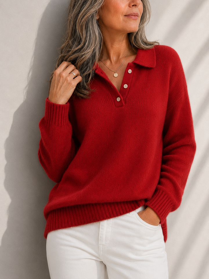 Kate Soft Knit Sweater with Collar