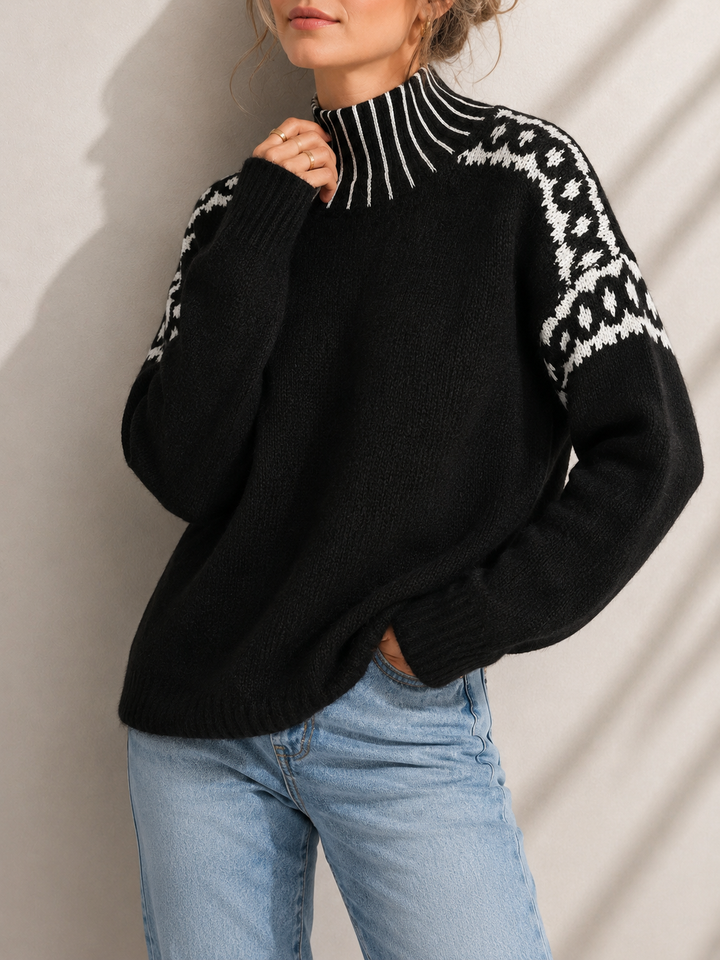 Willow Floral Mock Neck Sweater