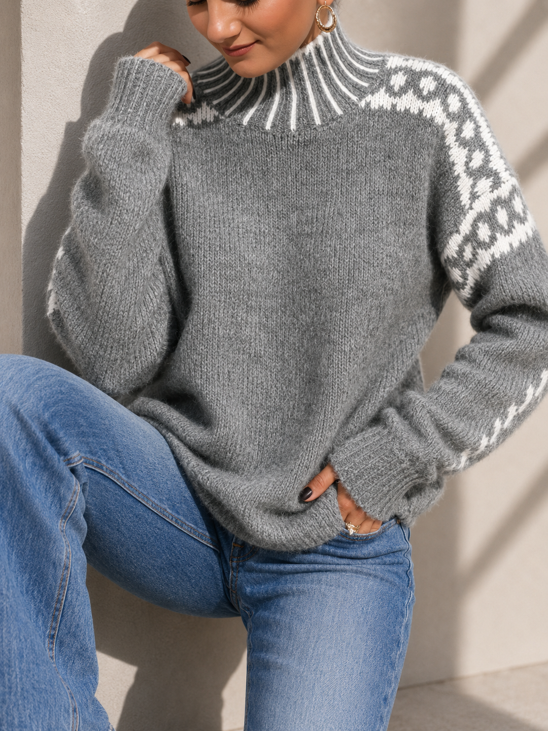 Willow Floral Mock Neck Sweater