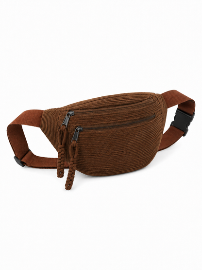 Cognac Cord-schoudertas