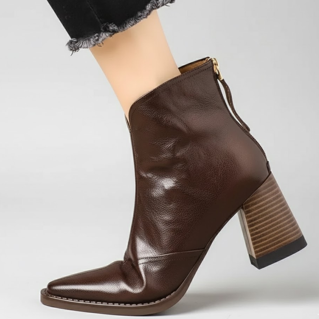 Jessica Luxury Mid-Heel Ankle Boots