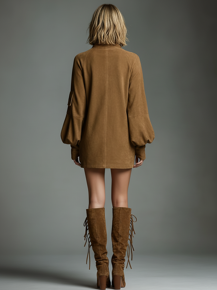 Eliana Vintage Turtleneck Mini Dress