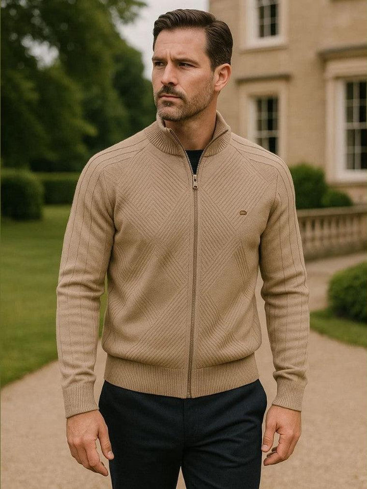 Jacquard™ | Zip-Up Knit Cardigan